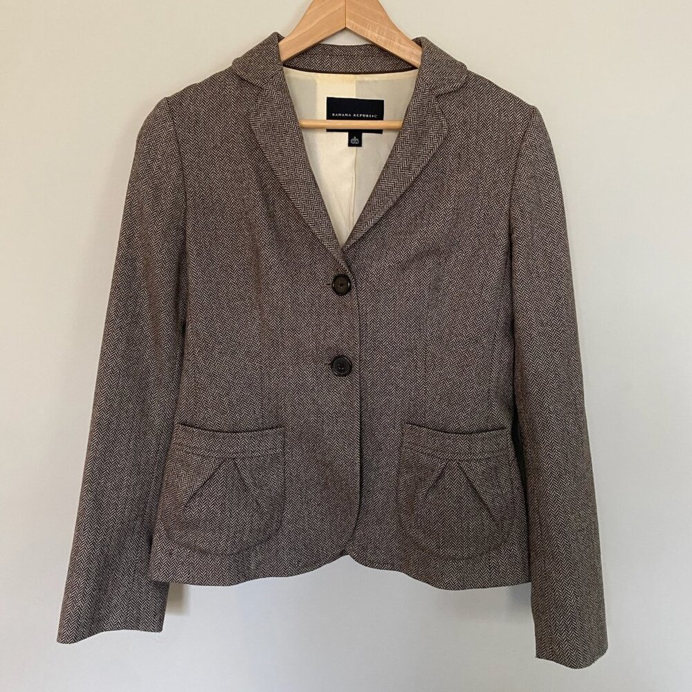 Banana Republic Brown Herringbone Blazer size 6